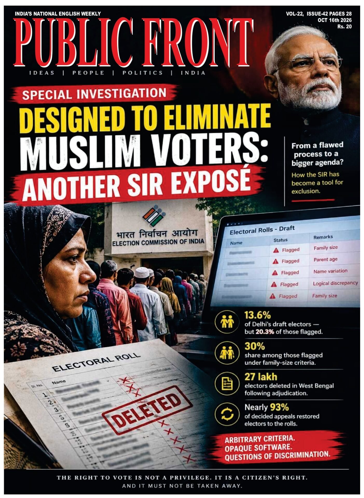 DESIGNED TO ELIMINATE MUSLIM VOTERS: ANOTHER SIR EXPOSÉ